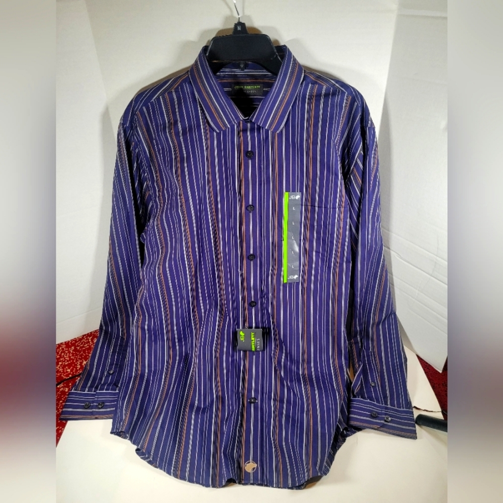 NWT Men's John Bartlett Long Sleeve Button Down Shirt Size Large